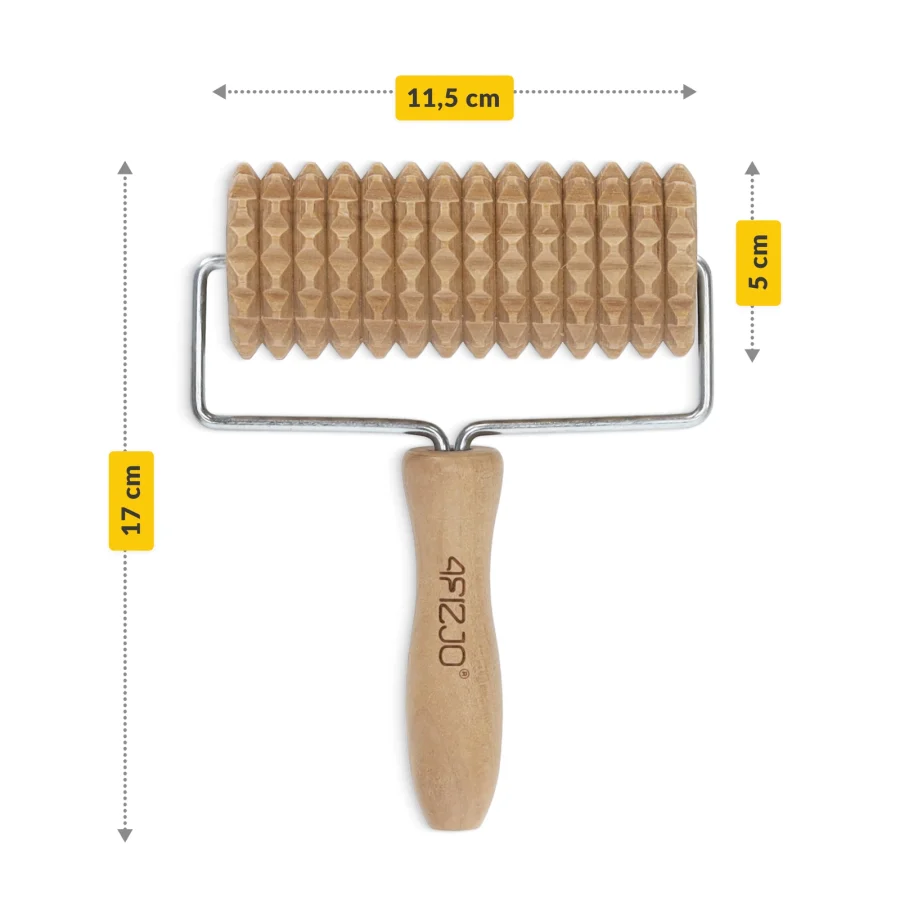 Stor massasjerulle i tre med håndtak – 17 cm – bilde 5 av 7