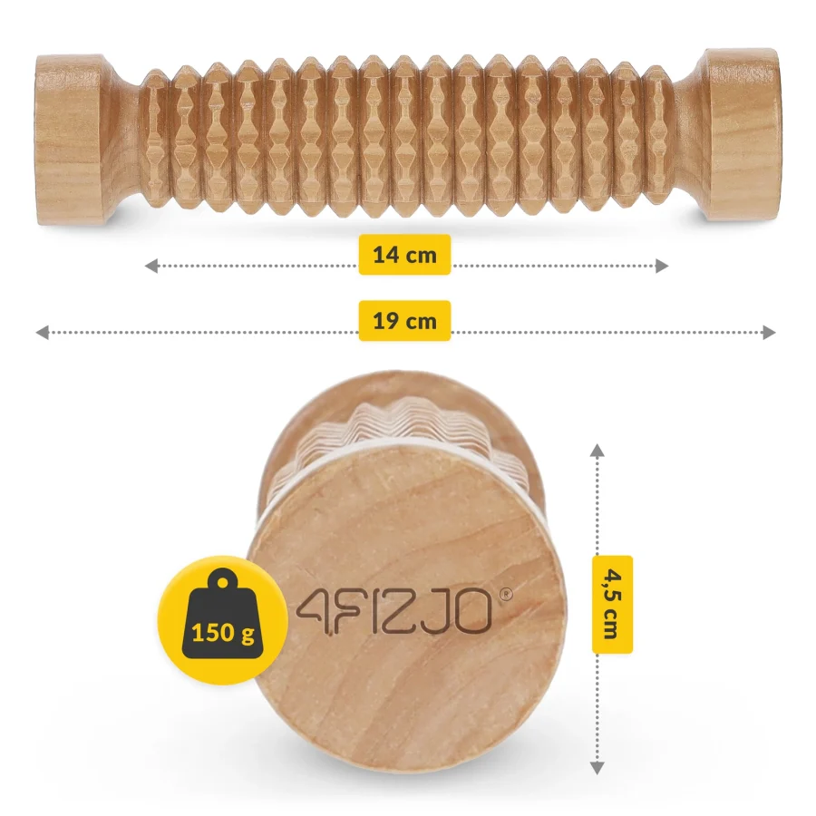 Massasjerulle i tre – 19 cm – bilde 2 av 5