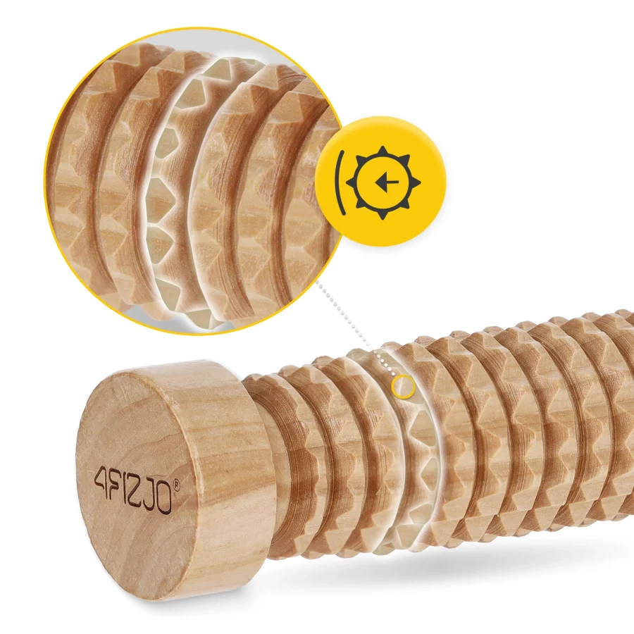Massasjerulle i tre – 19 cm – bilde 3 av 5