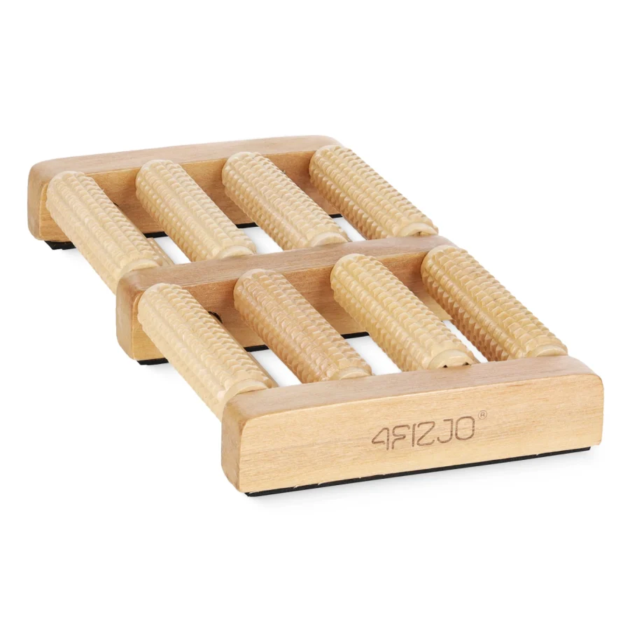 Dobbel fotmassasjerulle i tre – 31 cm – bilde 1 av 7