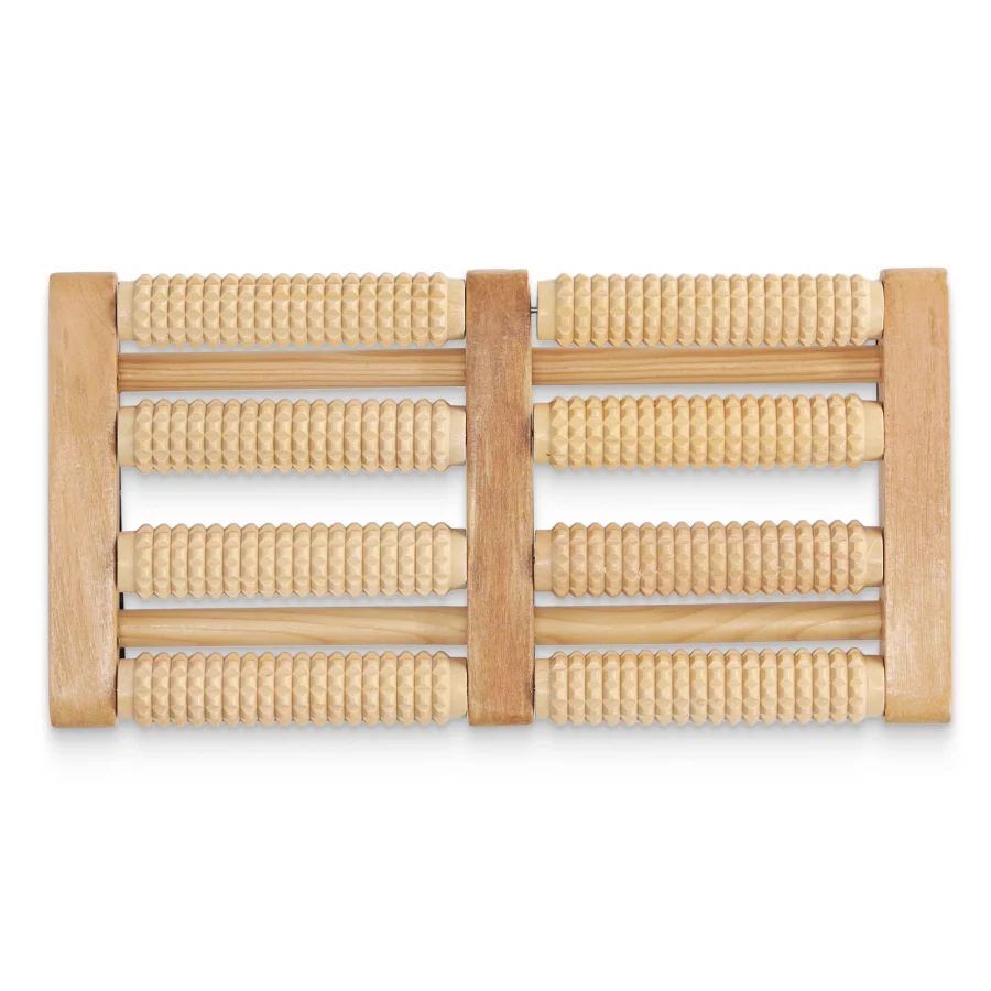 Dobbel fotmassasjerulle i tre – 31 cm – bilde 5 av 7