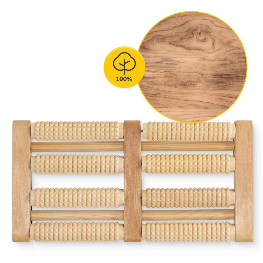 Dobbel fotmassasjerulle i tre – 31 cm – bilde 7 av 7