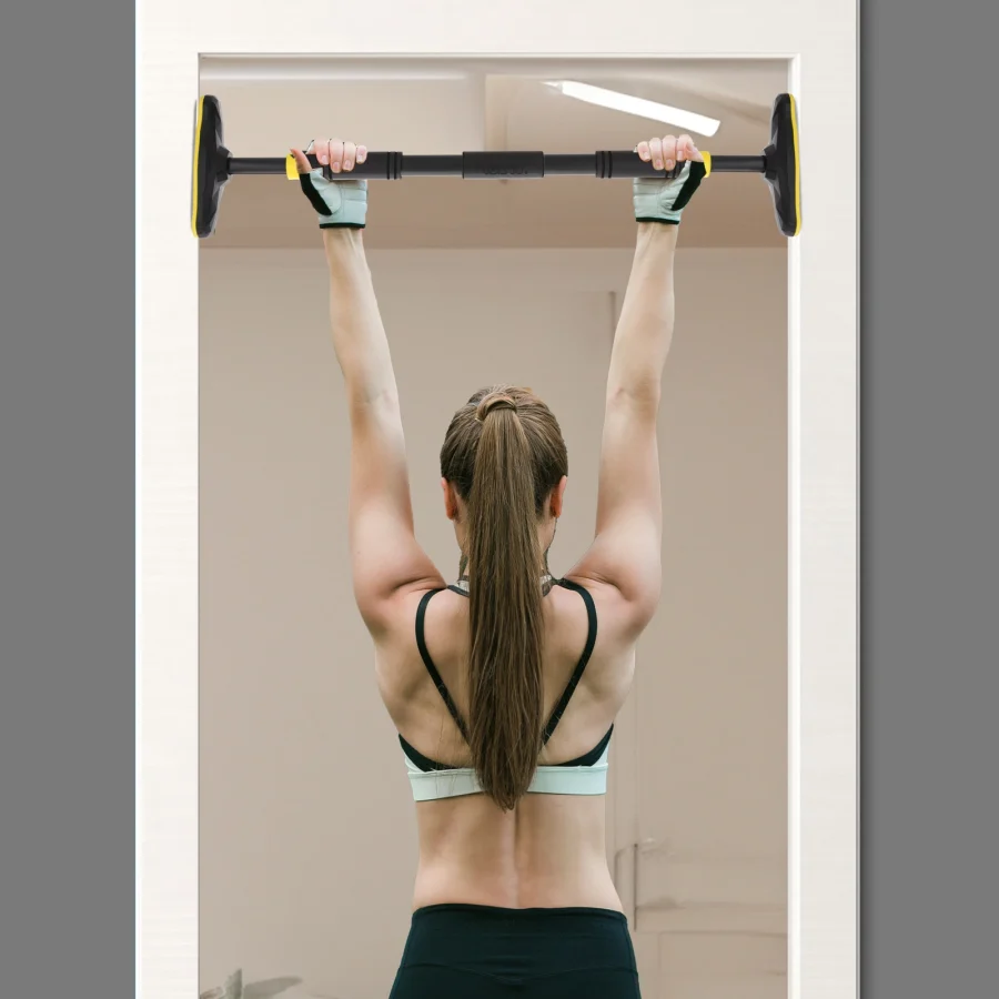 Justerbar dørstang til pullups – ULTRA gul, 66–100 cm – bilde 8 av 8