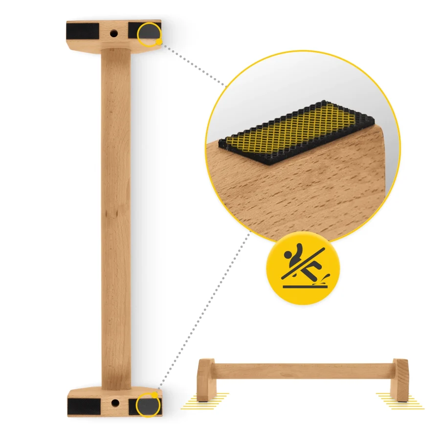 Parallettes i tre – 50 cm, 2 håndtak – bilde 4 av 8