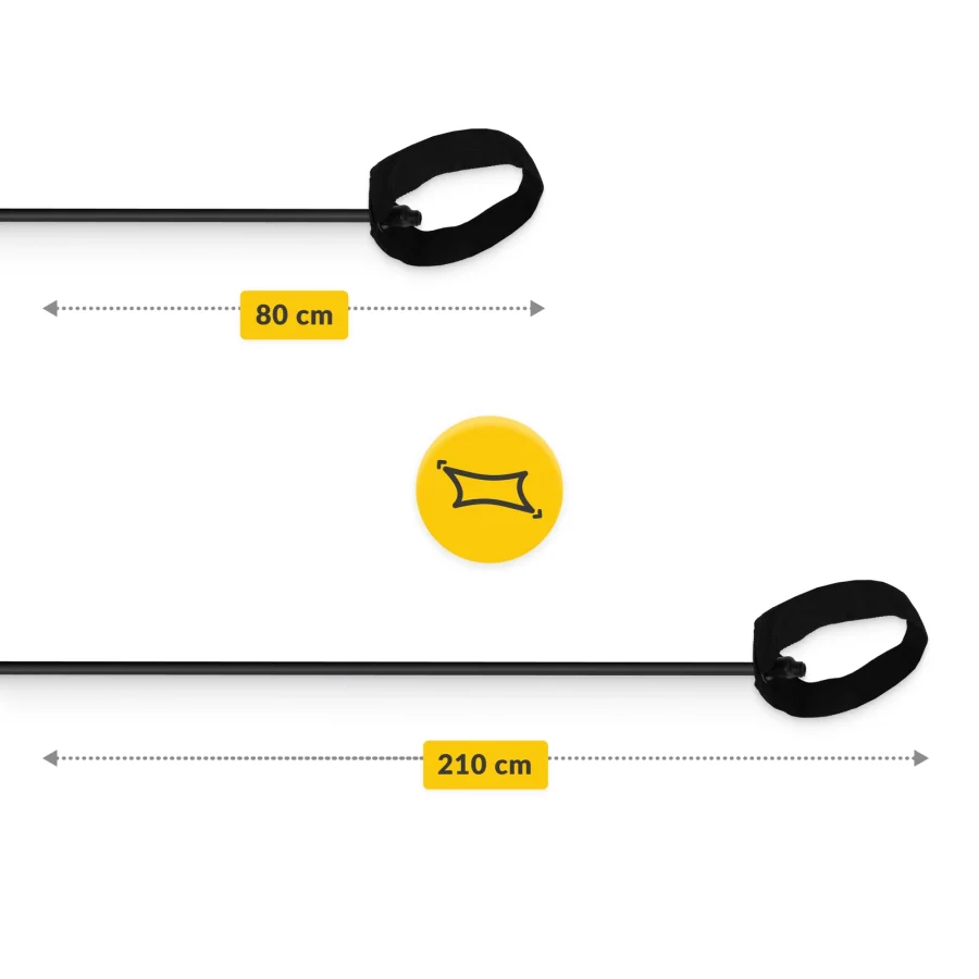 Pilatesstang med strikker – 90 cm, svart – bilde 6 av 7