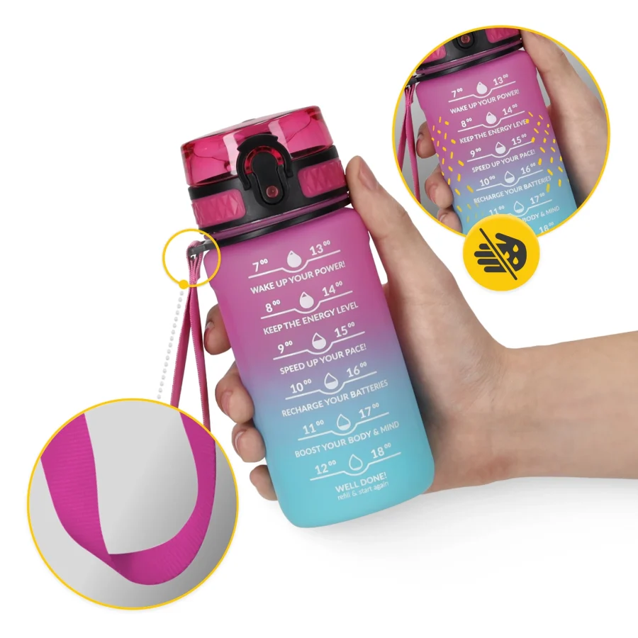 Motivasjonsflaske 0,5 l – rosa – bilde 6 av 8