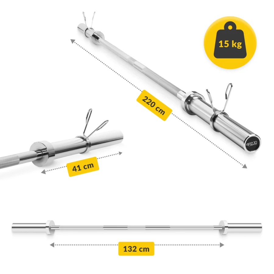 Olympisk vektstang 220 cm – 15 kg, Ø 50 mm – bilde 2 av 7