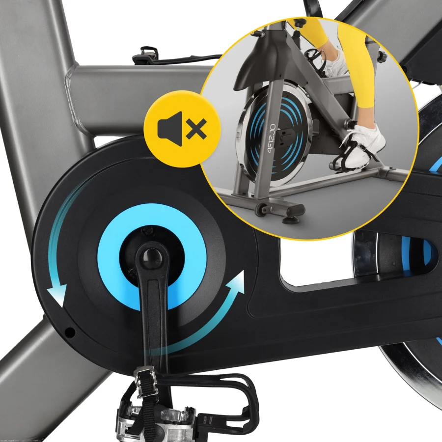 Spinningsykkel RACING – 13 kg svinghjul, grå – bilde 3 av 8