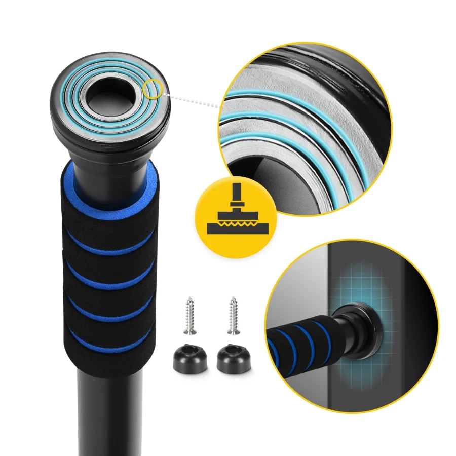 Justerbar dørstang til pullups – BASIC blå, 61,5–100 cm – bilde 3 av 8