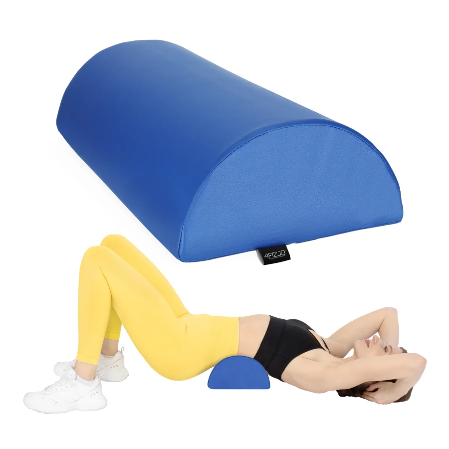Halvrund rehabiliteringspute 60 × 30 × 15 cm – blå – bilde 1 av 6