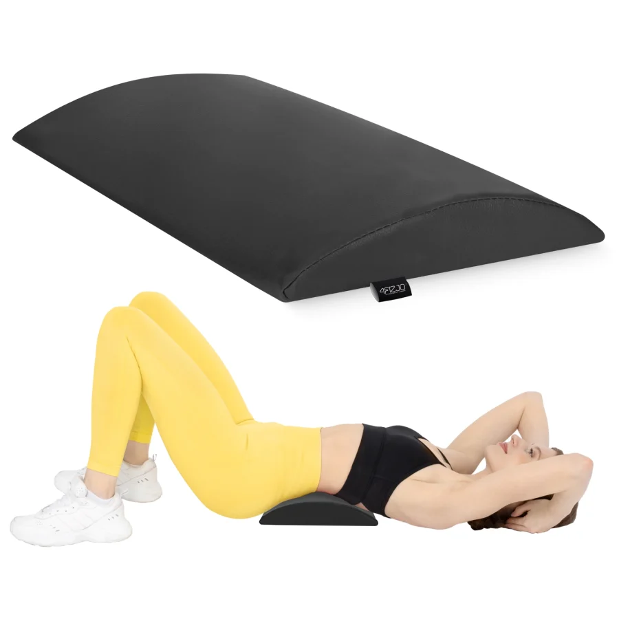 Halvrund støttepute for korsrygg 40 × 25 × 5 cm – svart – bilde 1 av 6
