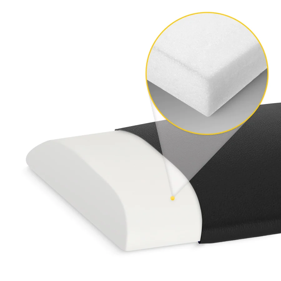 Halvrund støttepute for korsrygg 40 × 25 × 5 cm – svart – bilde 3 av 6