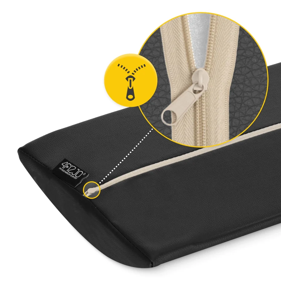 Halvrund støttepute for korsrygg 40 × 25 × 5 cm – svart – bilde 4 av 6