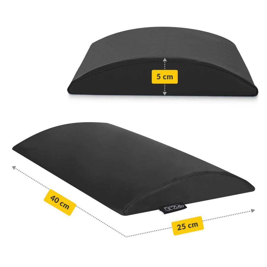 Halvrund støttepute for korsrygg 40 × 25 × 5 cm – svart – bilde 5 av 6