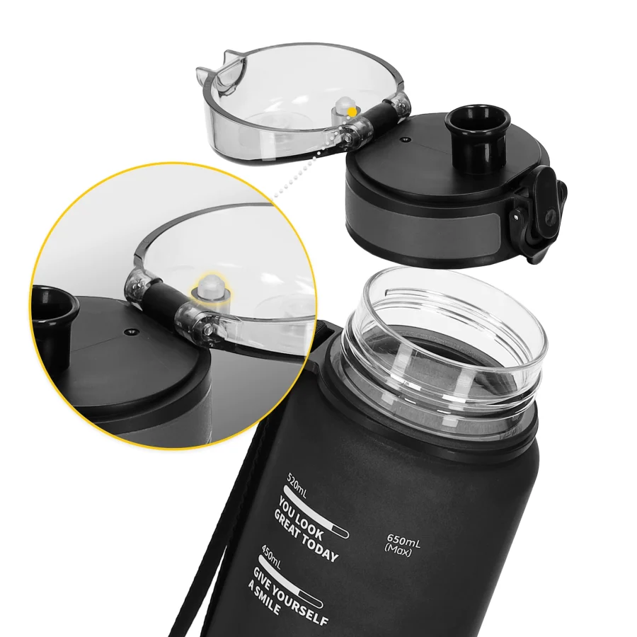 650 ml svart sportsvannflaske – bilde 8 av 8