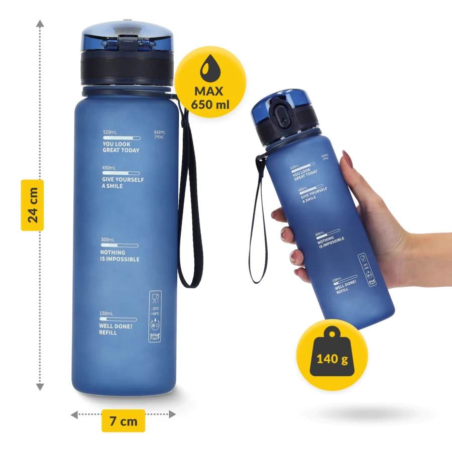 650 ml blå sportsvannflaske – bilde 4 av 8