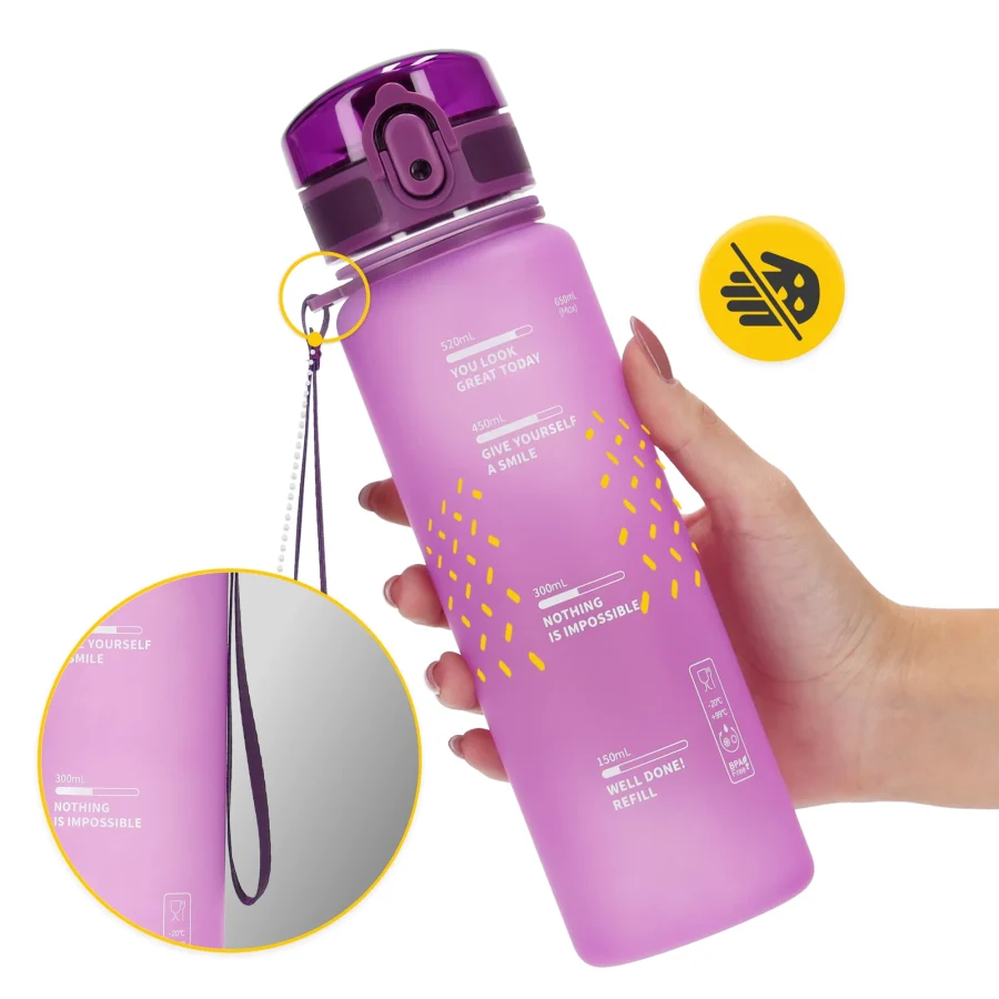Drikkeflaske 650 ml i tritan – rosa – bilde 5 av 8