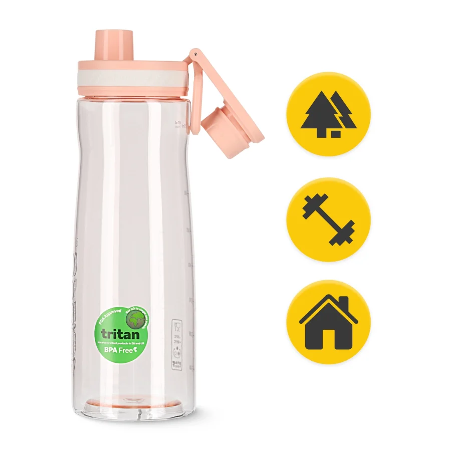 850 ml rosa sportsvannflaske – bilde 2 av 8
