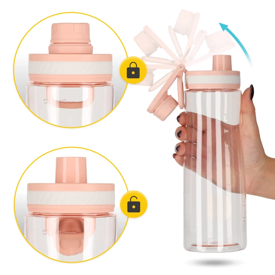 850 ml rosa sportsvannflaske – bilde 4 av 8