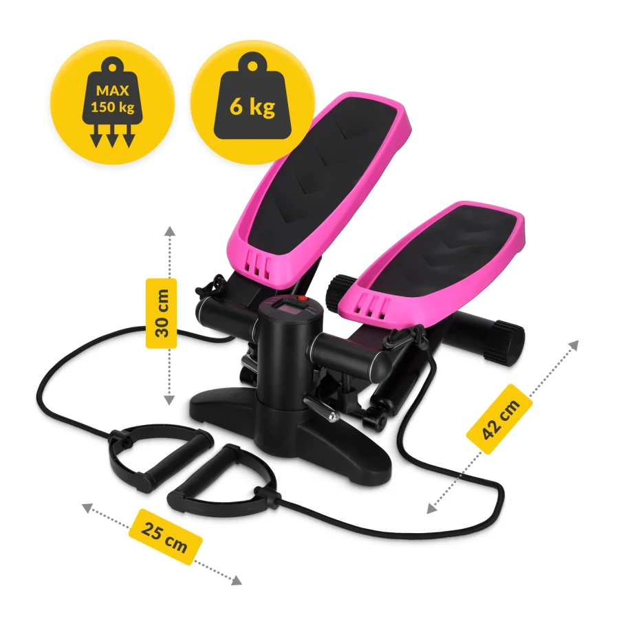 Ministepper EVO med treningsstrikker – rosa – bilde 3 av 7