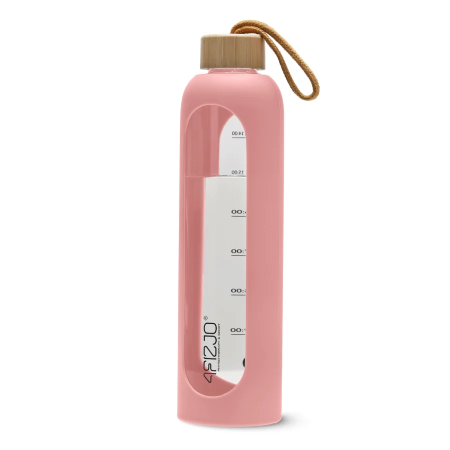 Drikkeflaske i glass 1 l – rosa – bilde 8 av 8