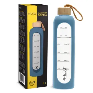 Vannflaske I Glass 1 L Blå