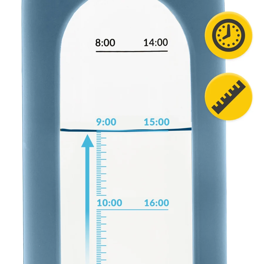 Drikkeflaske i glass 1 l – blå – bilde 6 av 8
