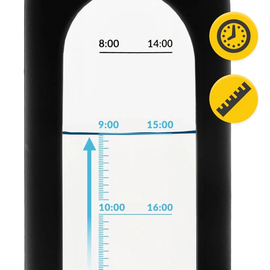 Drikkeflaske i glass 750 ml – svart – bilde 2 av 8