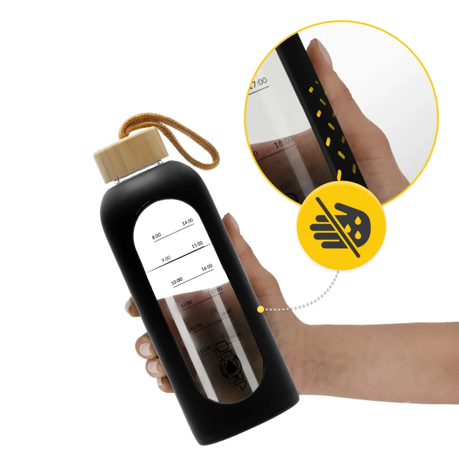 Drikkeflaske i glass 750 ml – svart – bilde 4 av 8