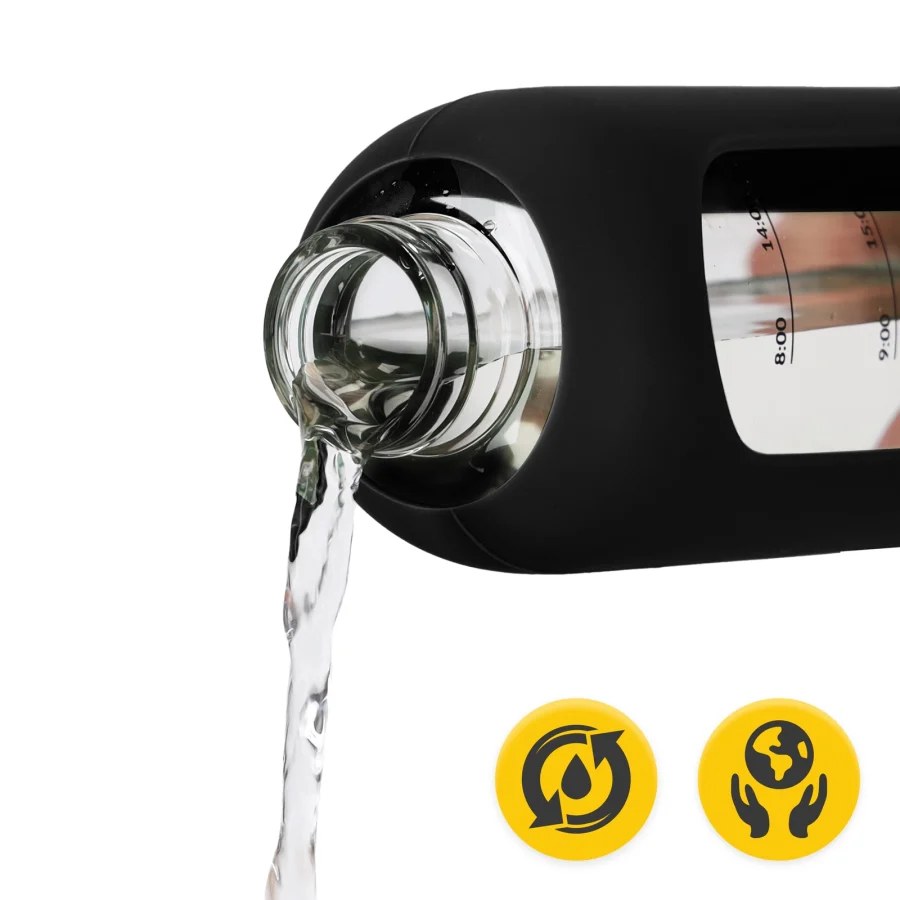 Drikkeflaske i glass 750 ml – svart – bilde 5 av 8