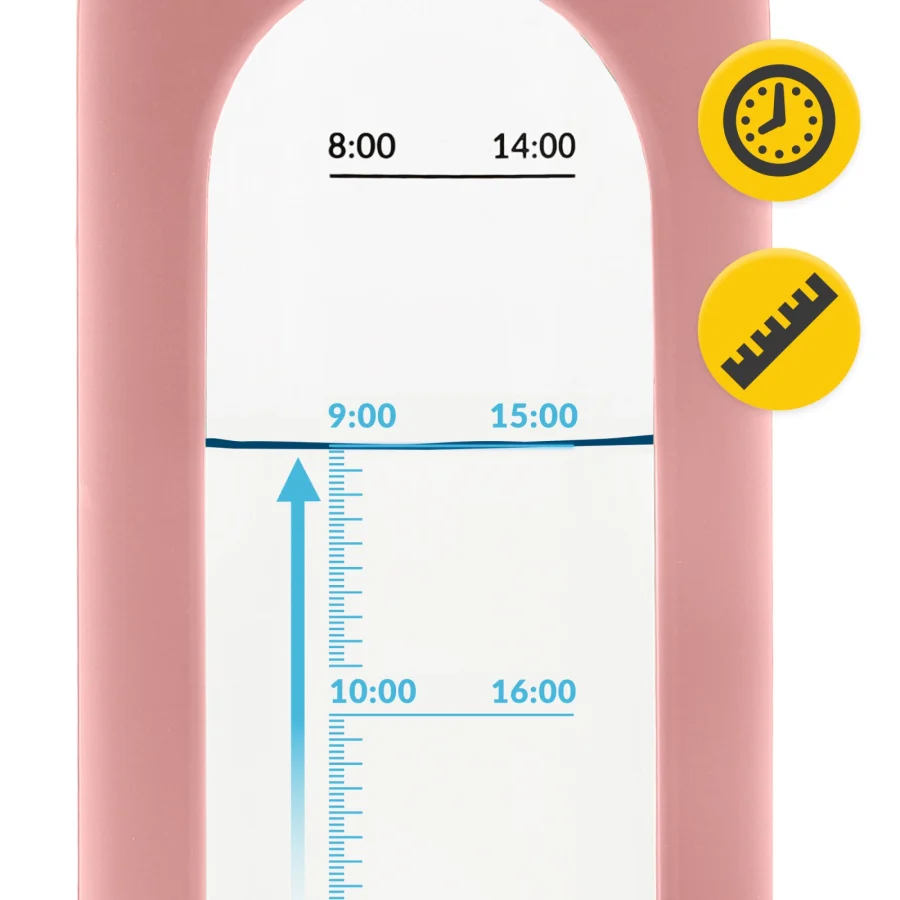 750 ml rosa vannflaske i glass – bilde 6 av 8