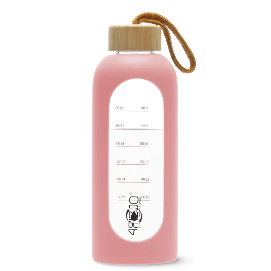 750 ml rosa vannflaske i glass – bilde 8 av 8