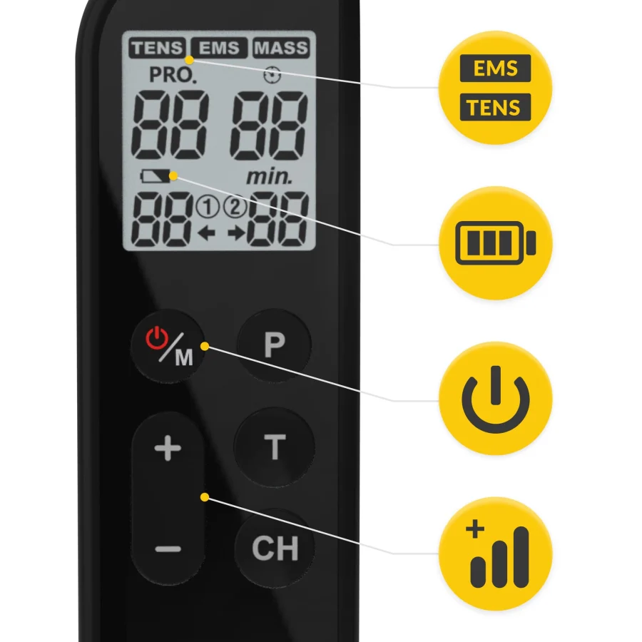 Elektrostimulator EVO 3-i-1 – TENS/EMS/MASS – bilde 3 av 8