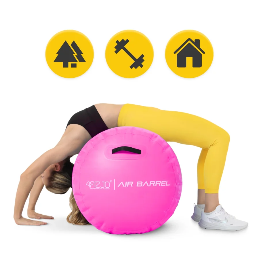 Oppblåsbar turnrulle Air barrel 75 cm rosa – bilde 2 av 8