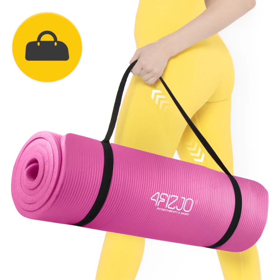 Treningsmatte NBR for yoga og fitness 1 cm rosa – bilde 5 av 8