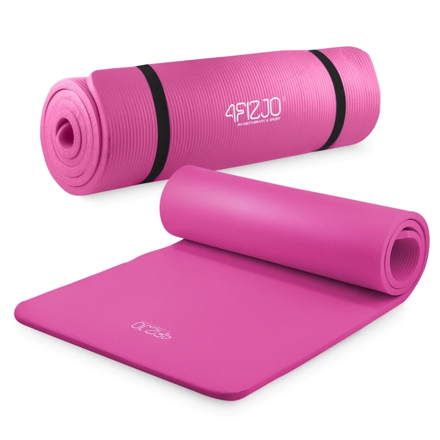 Treningsmatte NBR for yoga og fitness 1,5 cm rosa – bilde 1 av 8