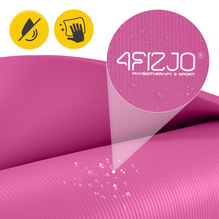 Treningsmatte NBR for yoga og fitness 1,5 cm rosa – bilde 4 av 8