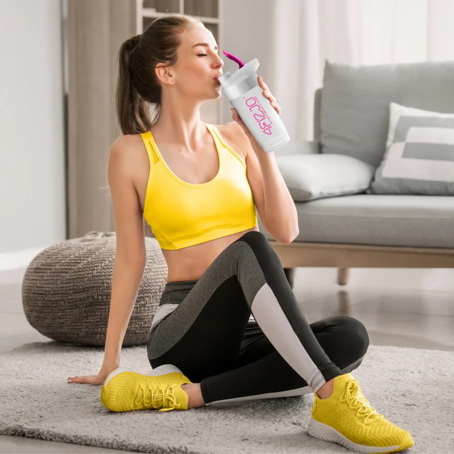 Sportsshaker ULTRA 700 ml – hvit/rosa – bilde 7 av 8