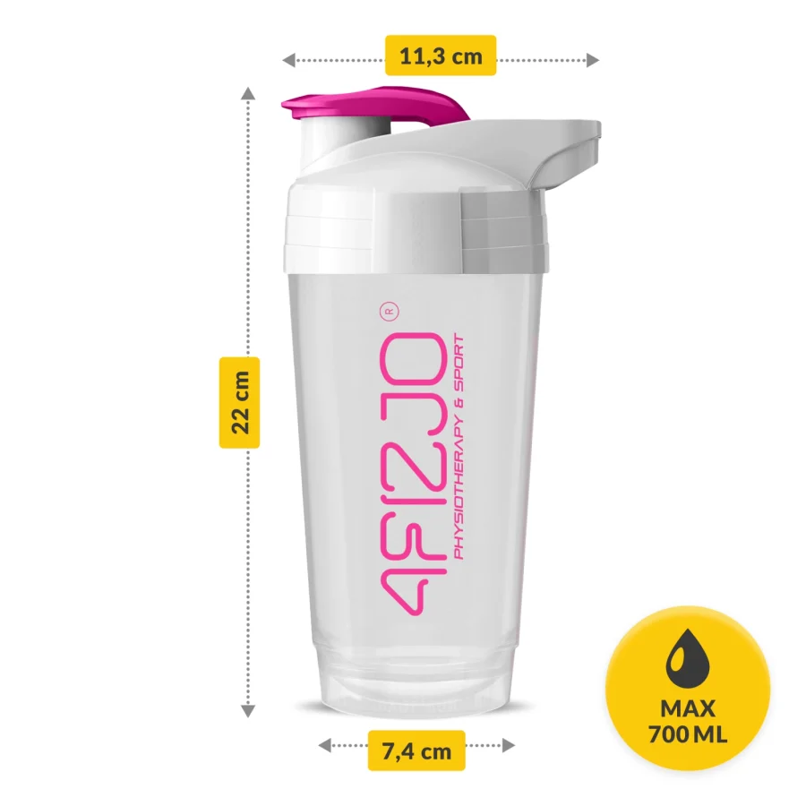 Sportsshaker ULTRA 700 ml – hvit/rosa – bilde 8 av 8