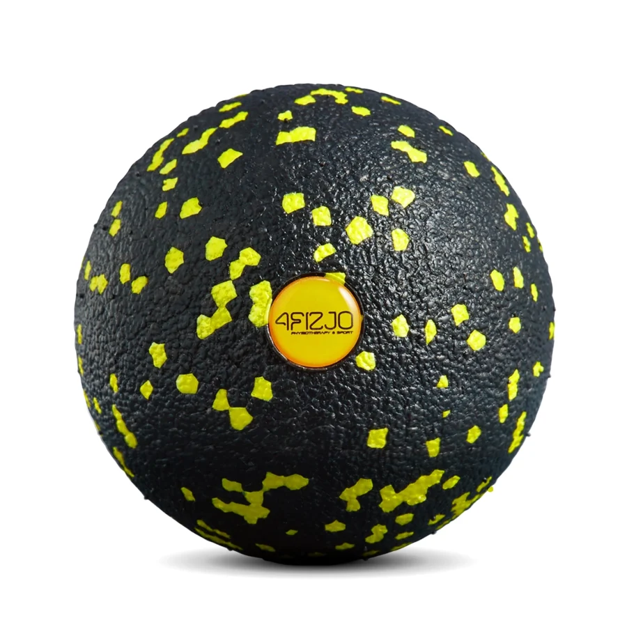 EPP massasjeball 8 cm – gul og svart – bilde 1 av 8