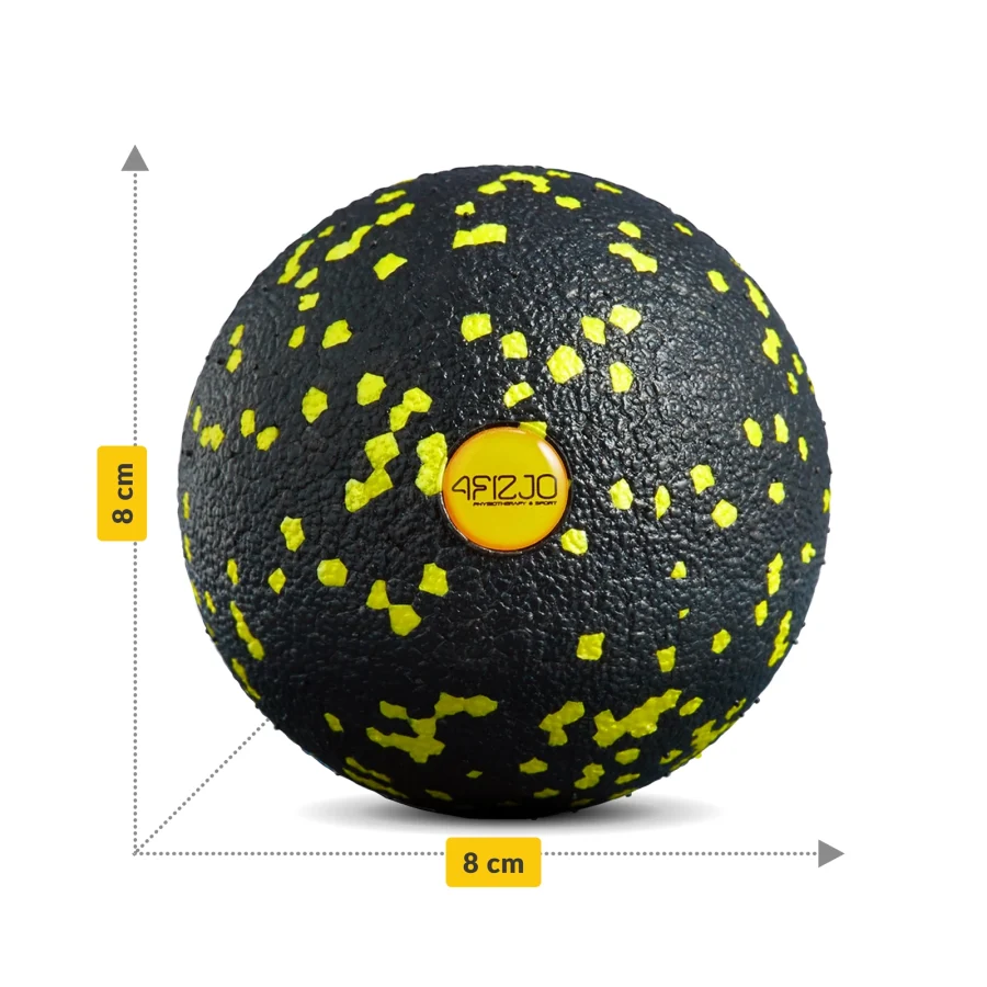 EPP massasjeball 8 cm – gul og svart – bilde 2 av 8