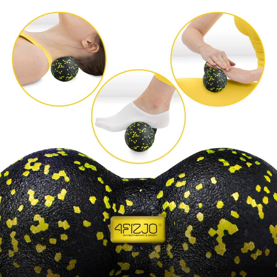 Dobbel EPP massasjeball 12 cm gul – bilde 5 av 7