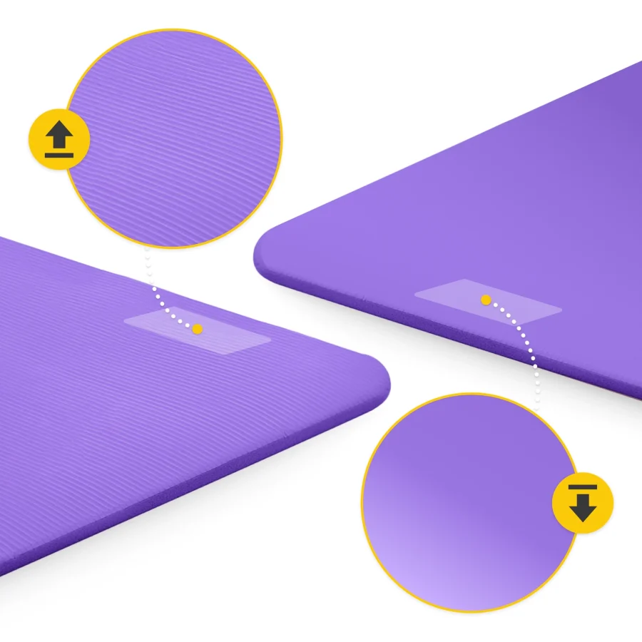 Treningsmatte NBR for yoga og fitness 1 cm lilla – bilde 5 av 8