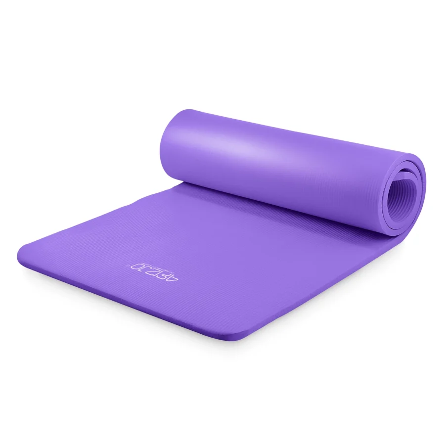 Treningsmatte NBR for yoga og fitness 1 cm lilla – bilde 8 av 8