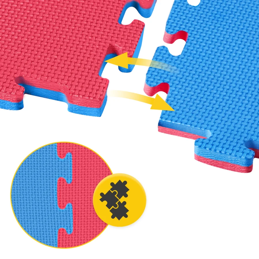 Puzzle gulvbeskyttelsesmatte i skum 100 × 100 cm blå – bilde 2 av 8