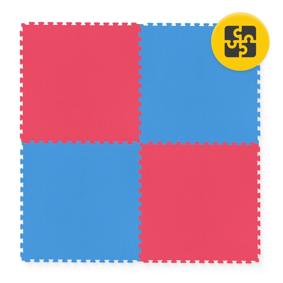 Puzzle gulvbeskyttelsesmatte i skum 100 × 100 cm blå – bilde 6 av 8