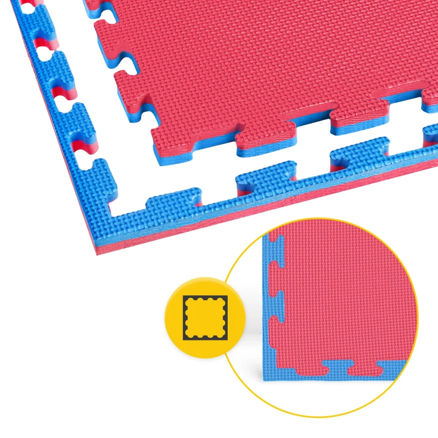 Puzzle gulvbeskyttelsesmatte i skum 100 × 100 cm blå – bilde 8 av 8