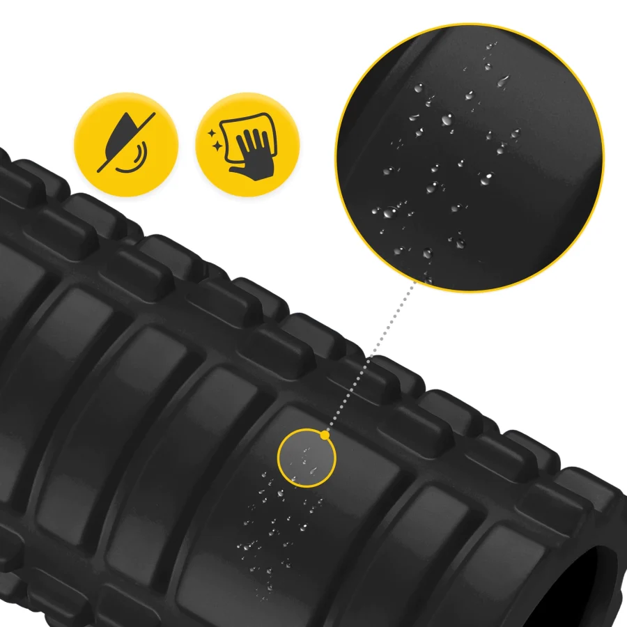 Massasjerulle EVA med knotter 45 cm – svart – bilde 2 av 8