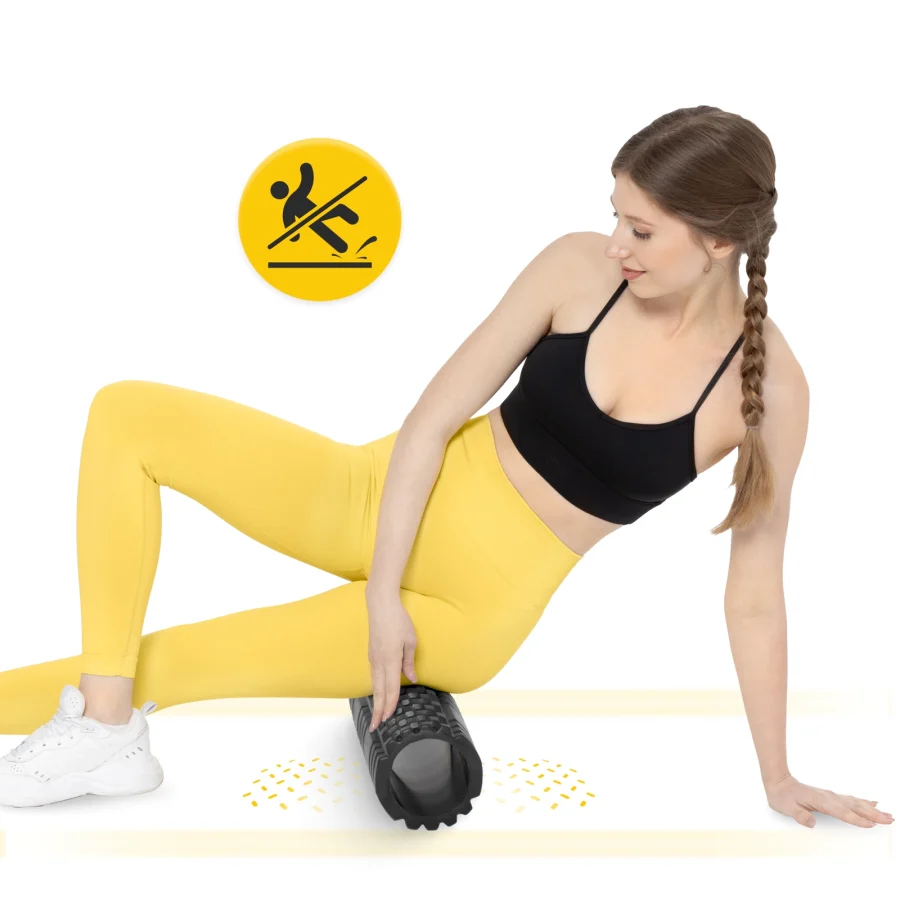 Massasjerulle EVA med knotter 45 cm – svart – bilde 3 av 8
