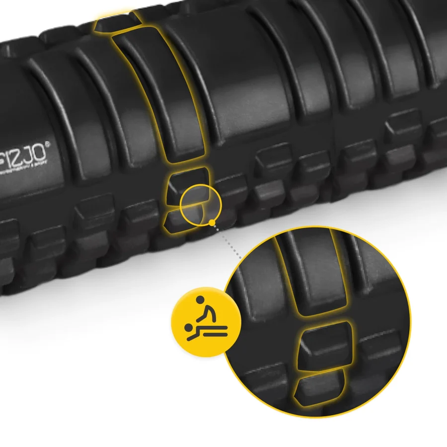 Massasjerulle EVA med knotter 45 cm – svart – bilde 4 av 8